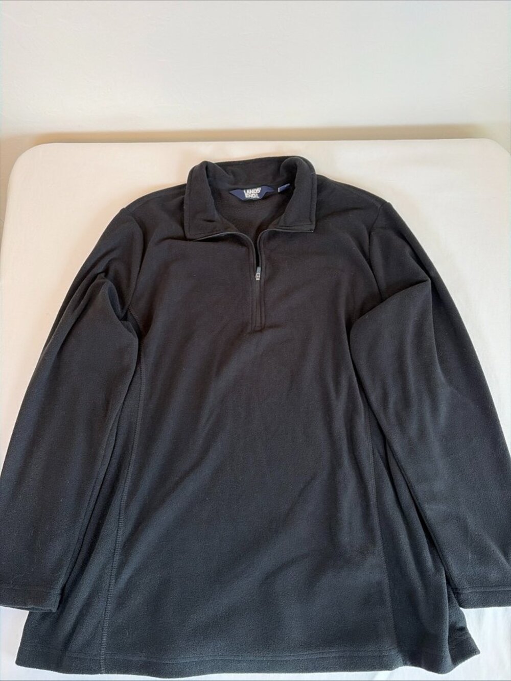 Lands' End 1/4 Zip Fleece Pullover Sweatshirt Women's 1X Black
